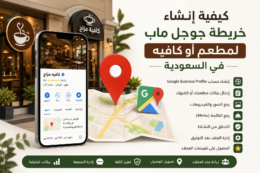 كيفية إنشاء خريطة جوجل ماب لمطعم أو كافيه 2026